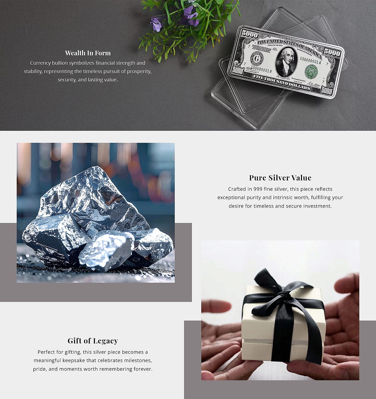 Kundan 999.9 Fine Signature Silver Currency Bullion Bar (50 g) Banner