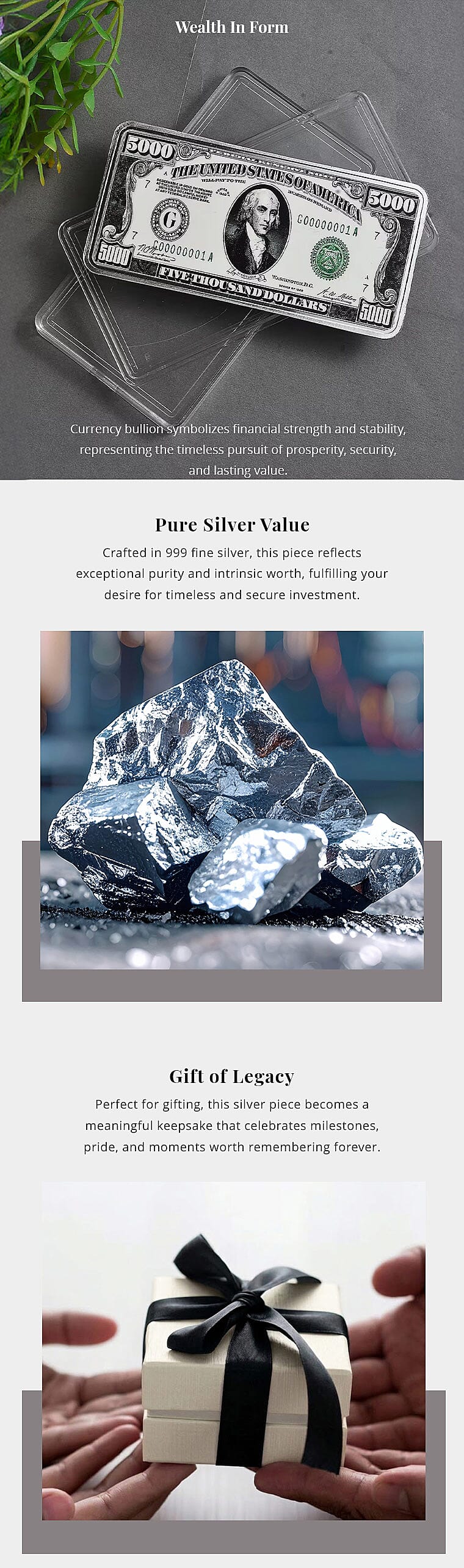 Kundan 999.9 Fine Signature Silver Currency Bullion Bar (50 g) Banner