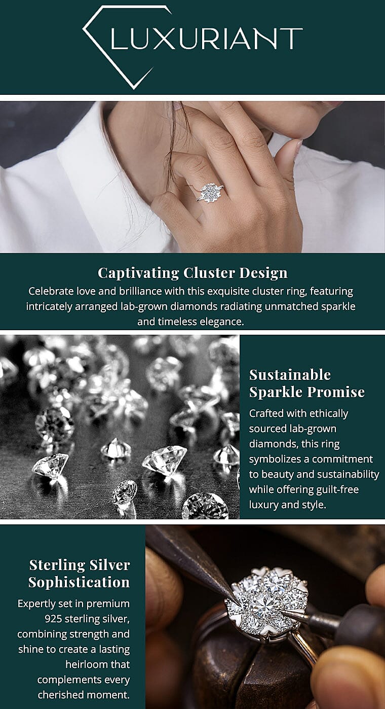 Luxuriant Lab Grown Diamond G-H SI 2.00 ctw Ring in Platinum Over Sterling Silver Banner