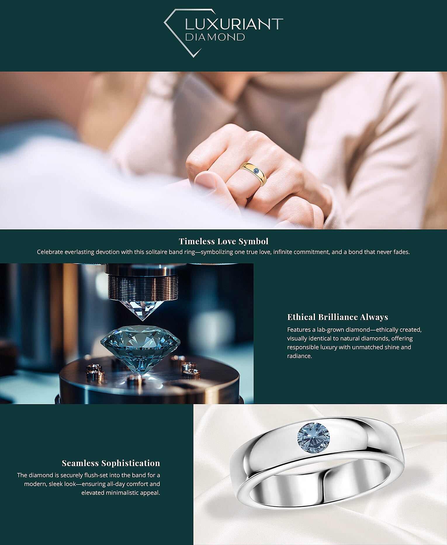 Luxuriant Lab Grown Blue Diamond (VS) 0.25 ctw Ring Banner