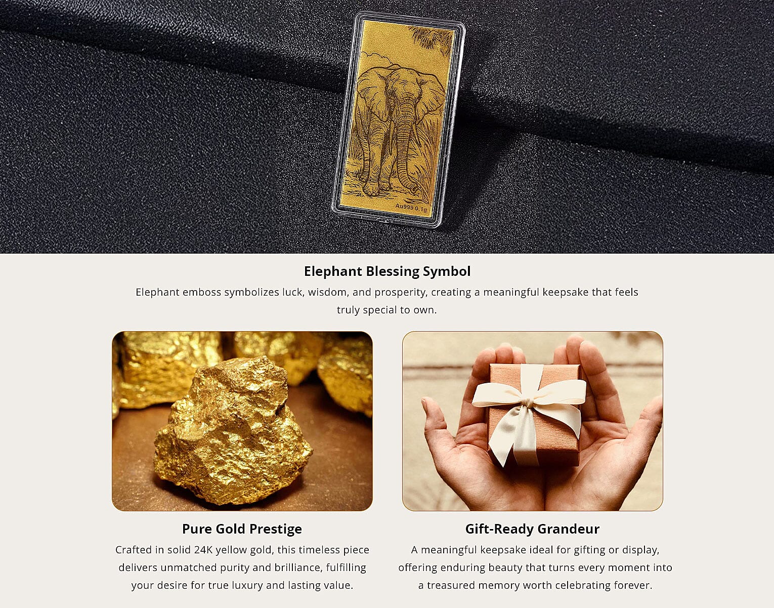 24K Golden Elephant Emboss Sheet 100mg Banner