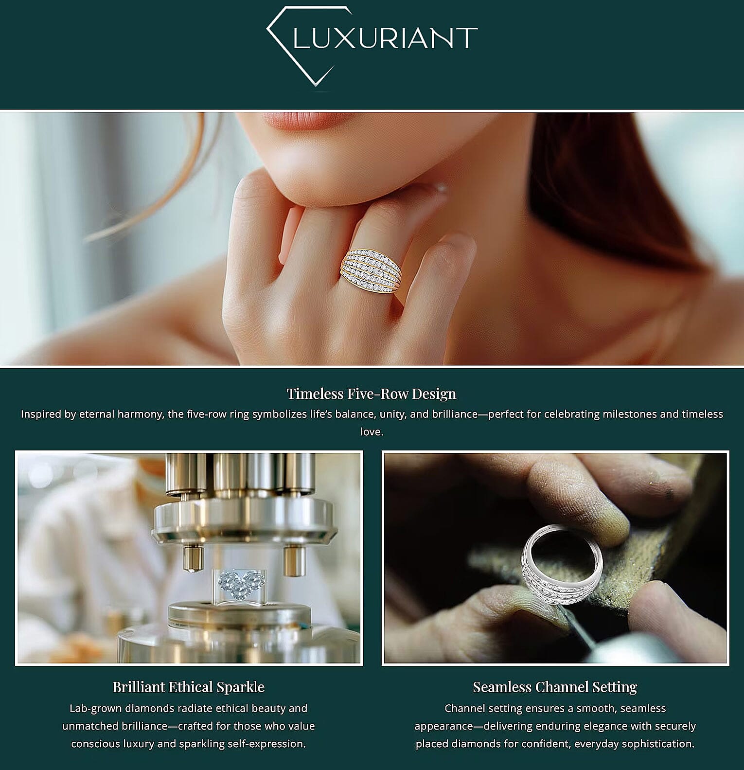 Luxuriant Lab Grown Diamond G-H SI 1.50 ctw Ring in Platinum Over Sterling Silver Banner