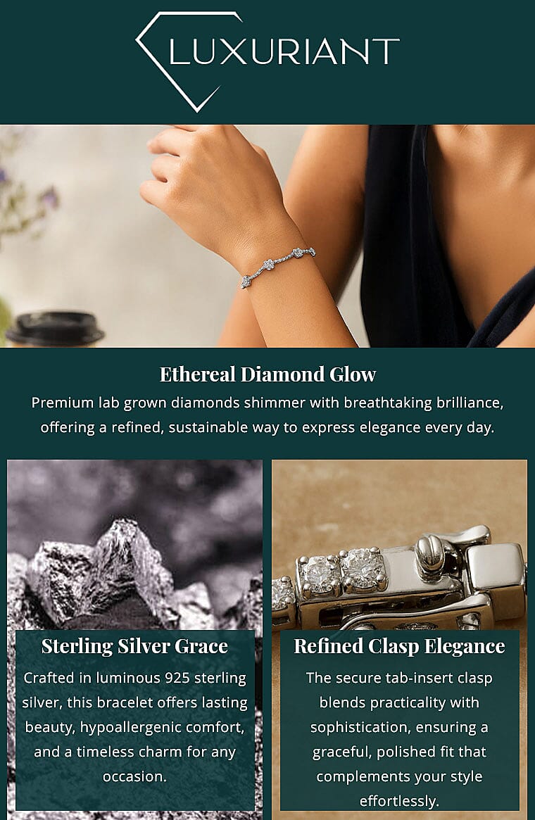 Luxuriant Lab Grown Diamond G SI 6.00 ctw Bracelet in Sterling Silver (7.00 In) Banner