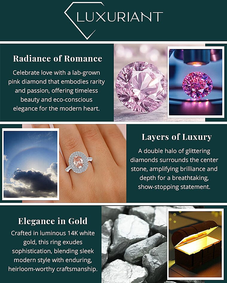 Luxuriant Lab Grown Pink and White Diamond 2.50 ctw Ring in 14K White Gold 4.50 Grams Banner