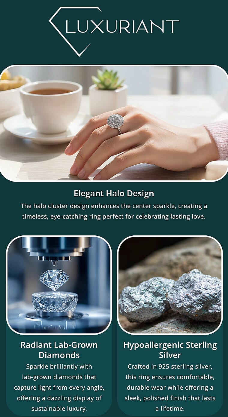 Luxuriant Lab Grown Diamond G SI 0.57 ctw Moonlit Promise Ring in Sterling Silver Banner