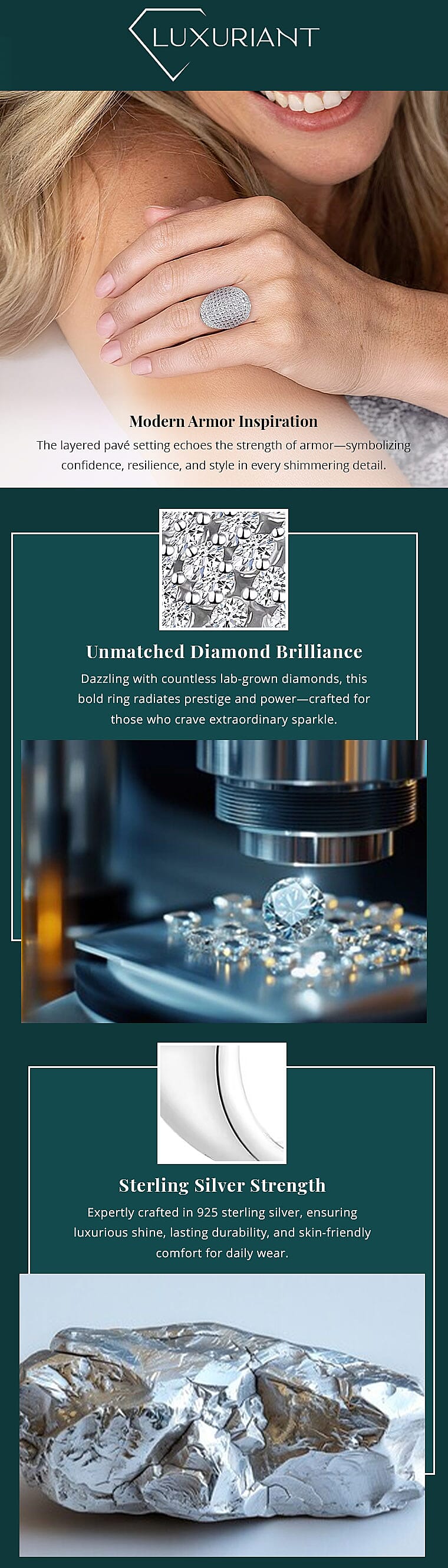 Luxuriant Lab Grown Diamond G SI 3.25 ctw Ring in Sterling Silver Banner