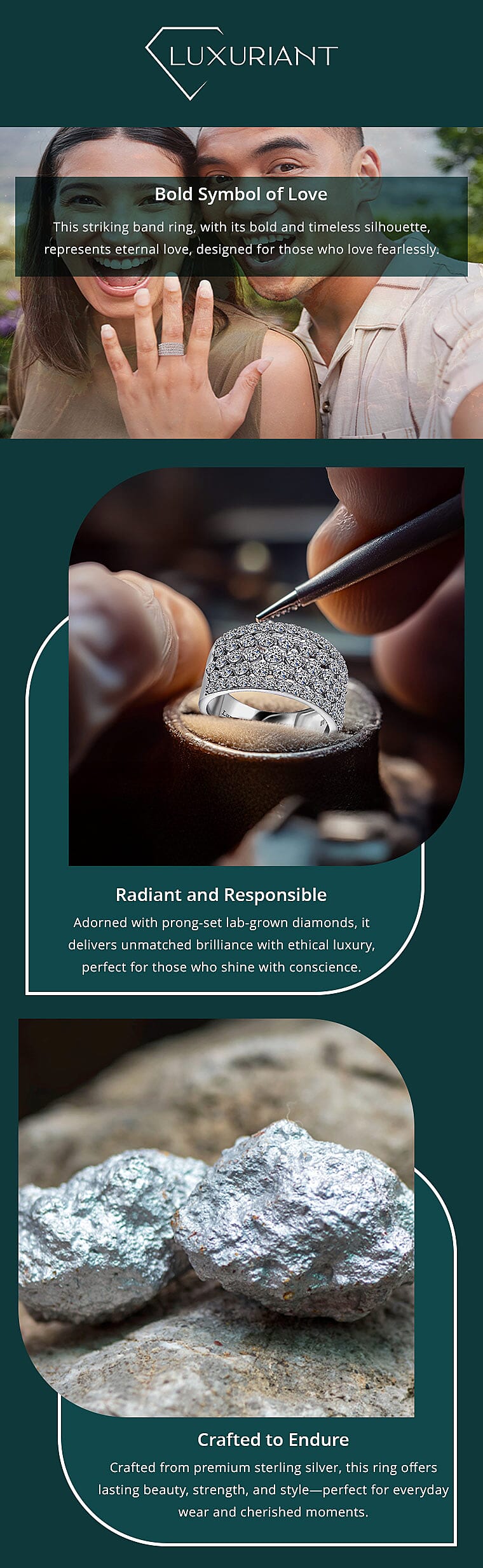 Luxuriant Lab Grown Diamond G SI 2.05 ctw Ring in Sterling Silver Banner