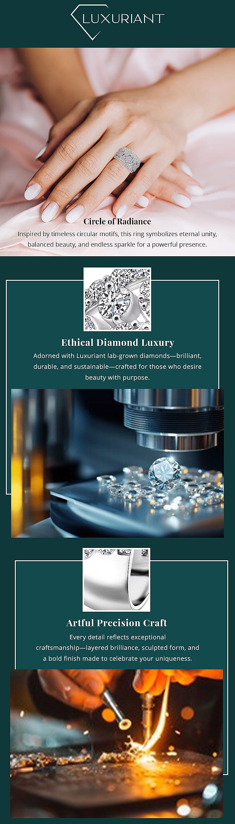 Luxuriant Lab Grown Diamond G SI 2.04 ctw Ring in Sterling Silver Banner