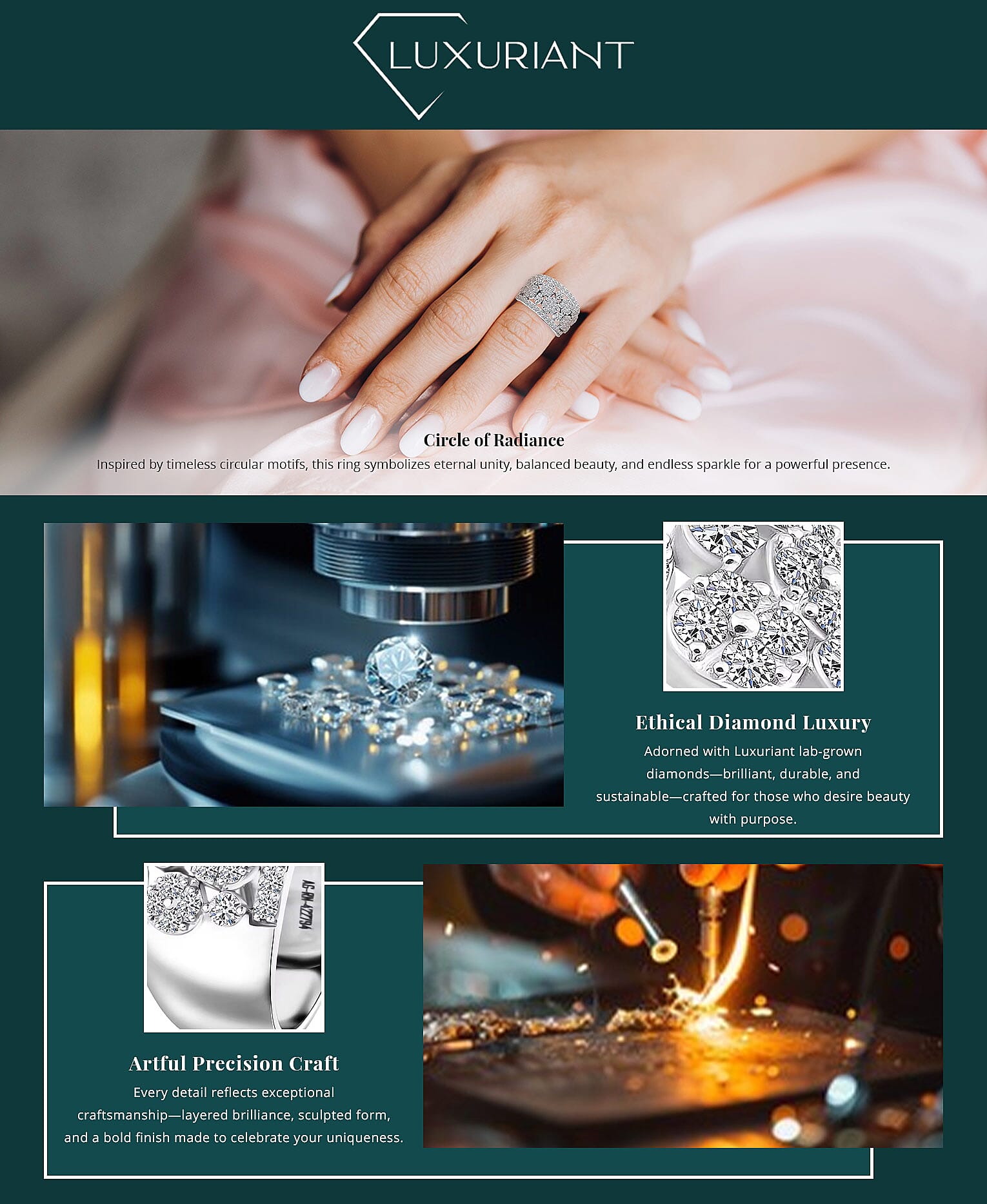 Luxuriant Lab Grown Diamond G SI 2.04 ctw Ring in Sterling Silver Banner