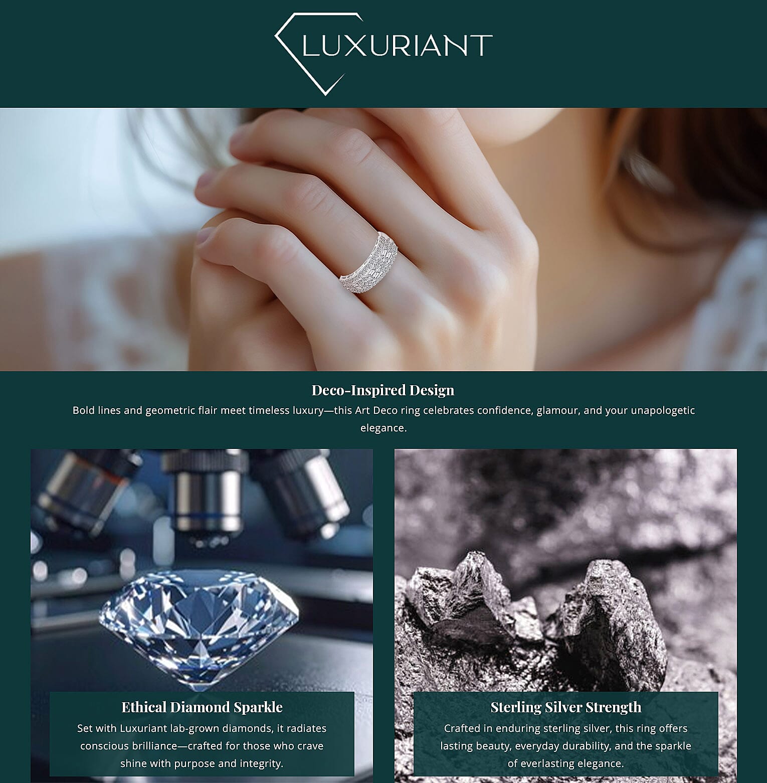 Luxuriant Lab Grown Diamond G SI 1.00 ctw Ring in Sterling Silver Banner