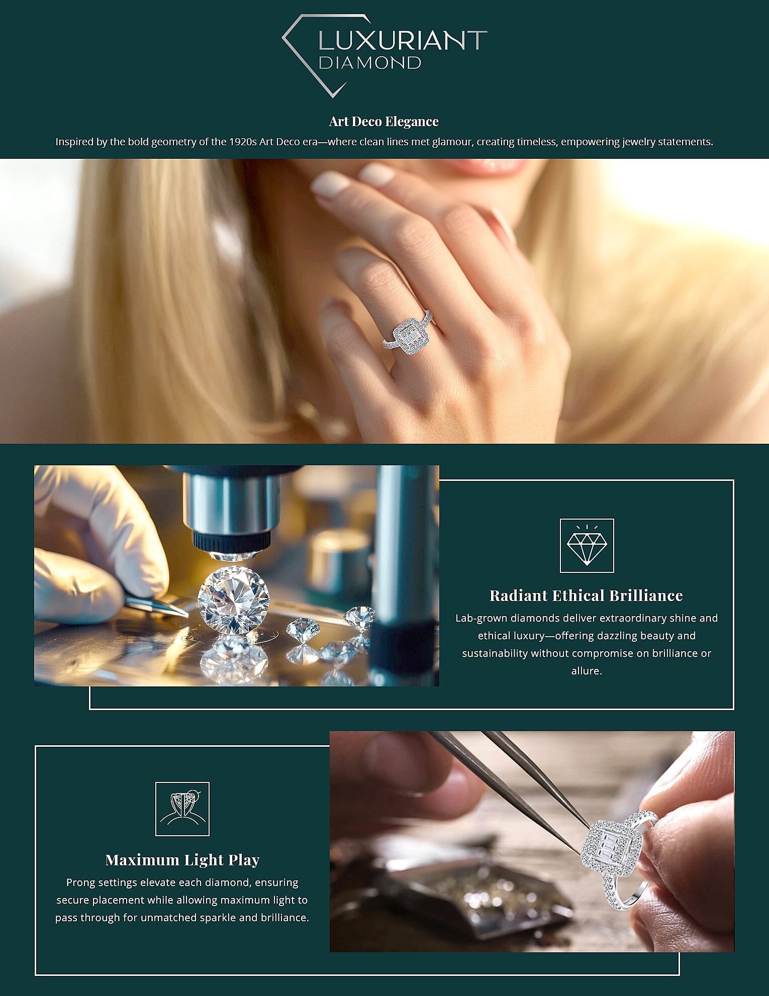 Luxuriant Lab Grown Diamond G SI 1.05 ctw Ring Banner