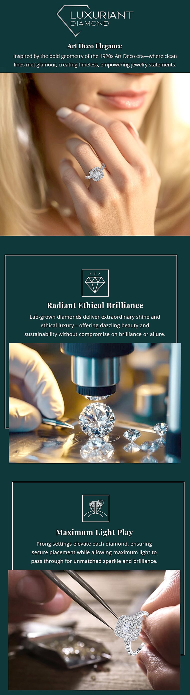 Luxuriant Lab Grown Diamond G SI 1.05 ctw Ring Banner