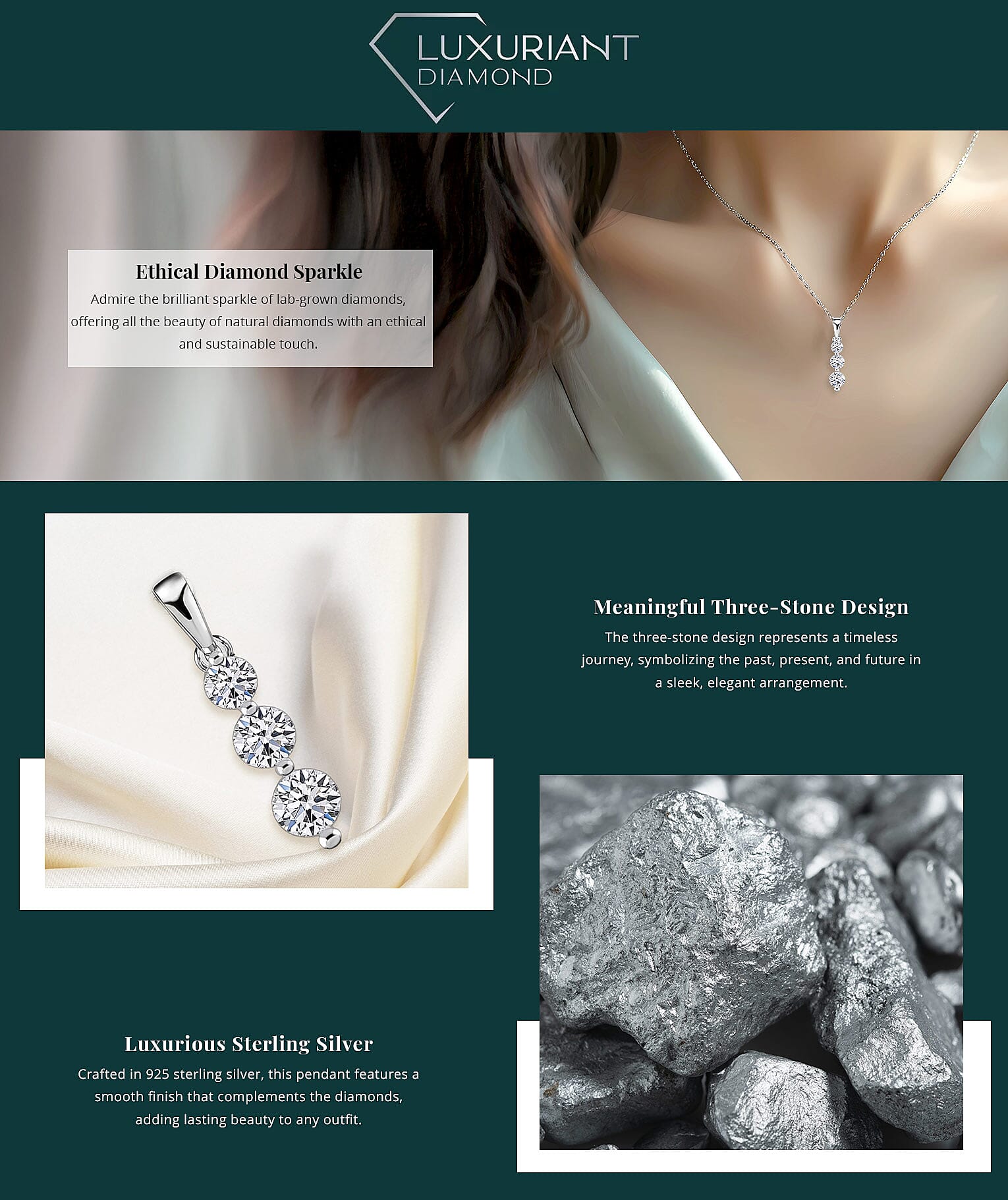 Luxuriant Lab Grown Diamond G SI 0.50 ctw Pendant without Chain Banner