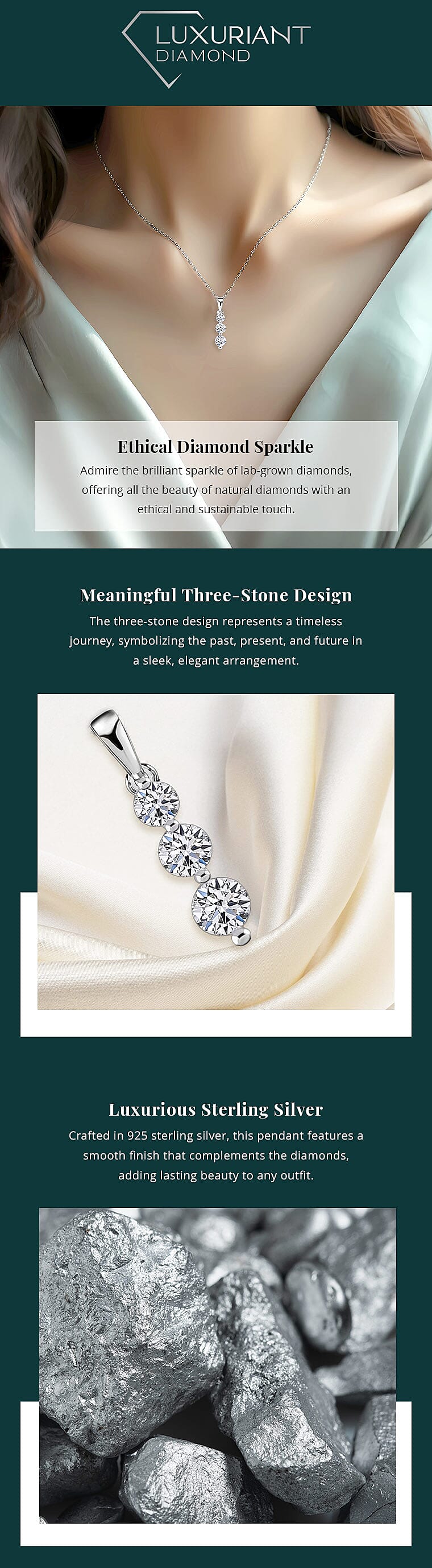 Luxuriant Lab Grown Diamond G SI 0.50 ctw Pendant without Chain Banner