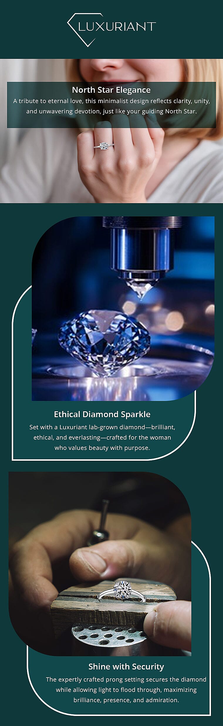 TLV IGI Certified 950 Platinum Luxuriant Lab Grown Diamond (G-H, VS) Ring 2.00 ctw Banner