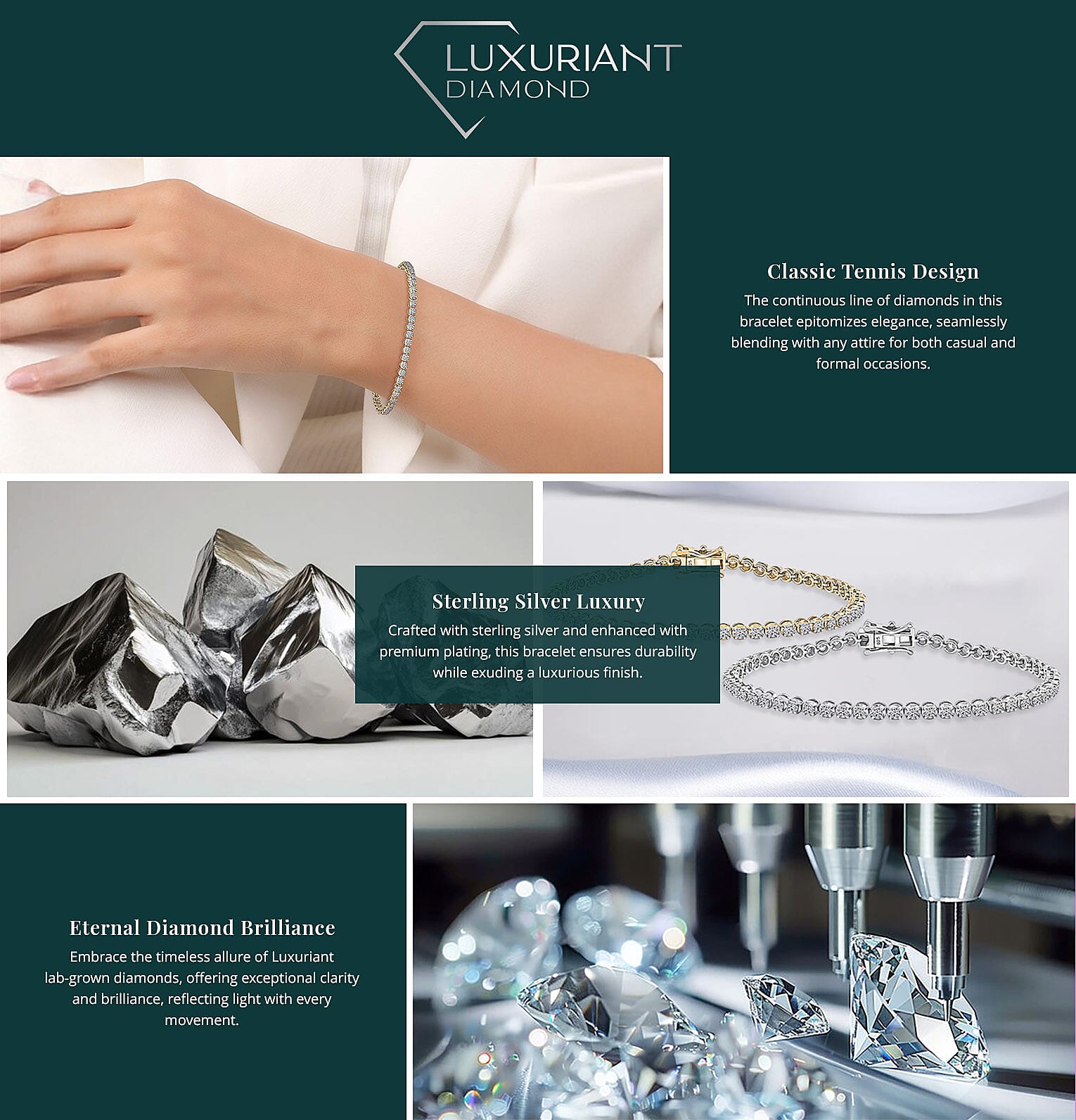 Luxuriant Lab Grown Diamond G SI 3.00 ctw Starlight Tennis Bracelet Banner