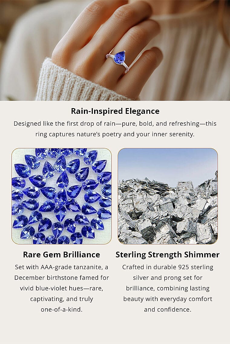 AAA Tanzanite 2.00 ctw Solitaire Ring in 950 Platinum Banner