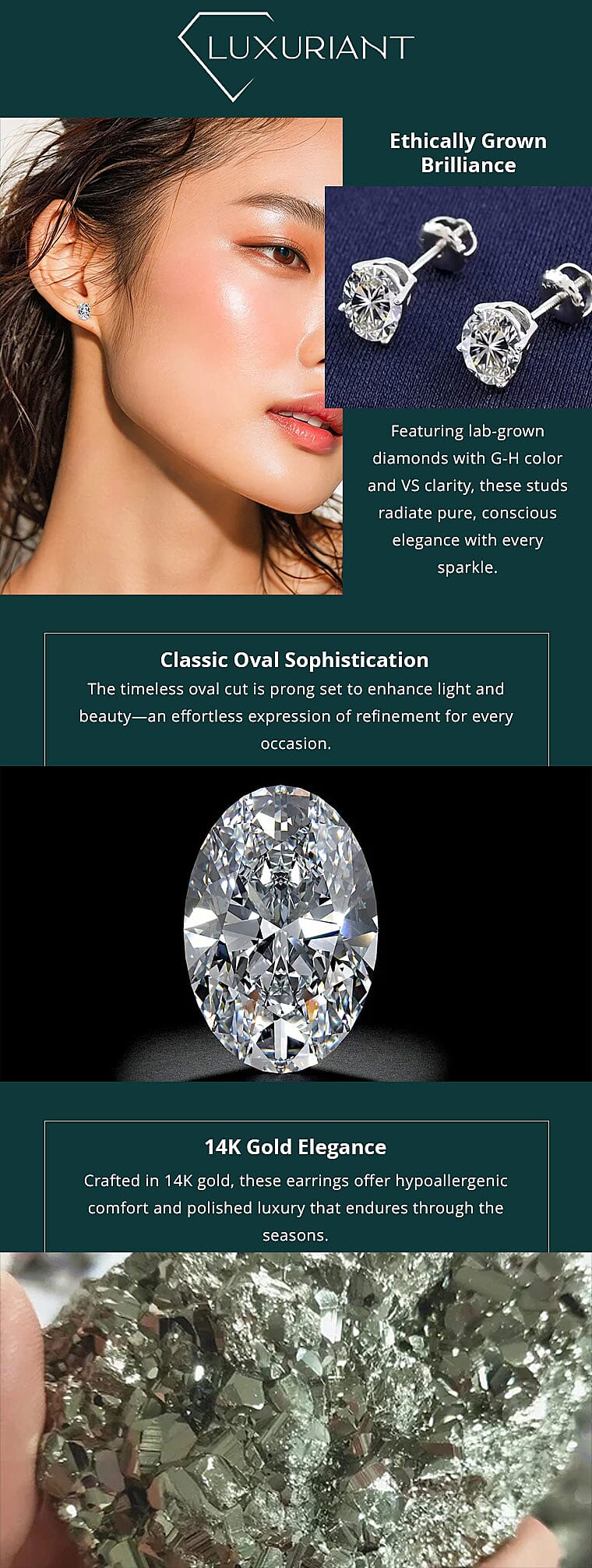 Luxuriant Lab Grown Diamond G-H VS 2.50 ctw Stud Earrings in 14K White Gold Banner