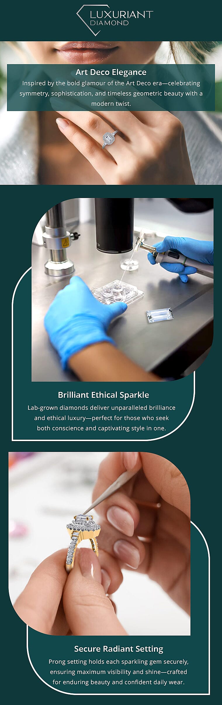 Luxuriant Lab Grown Diamond SI 1.00 ctw Double Halo Ring Banner