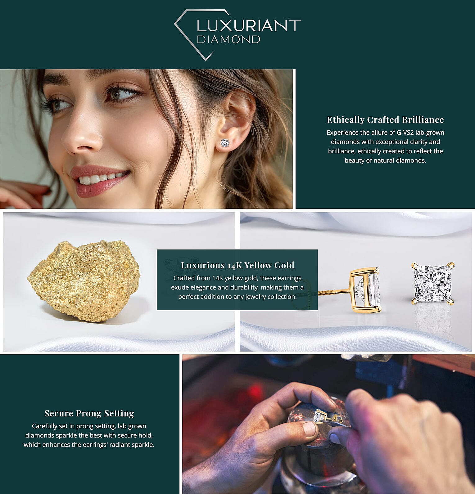 Luxuriant Lab Grown Diamond G-VS2 5.00 ctw Earrings Banner