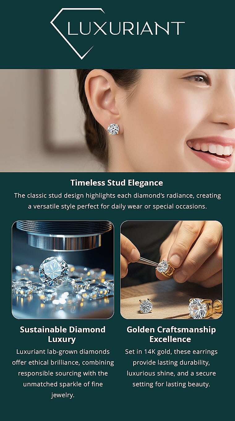 Luxuriant Lab Grown Diamond G VS2 7.00 ctw Earrings in 14K Yellow Gold Banner