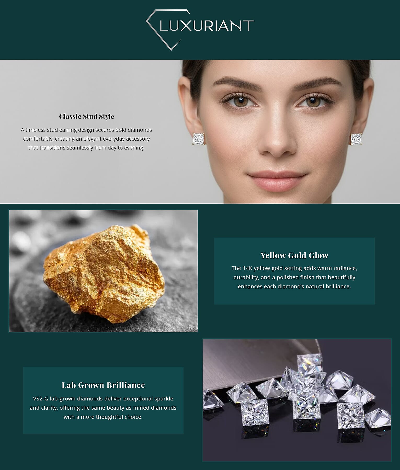 Luxuriant Lab Grown Diamond VS2-G 7.00 ctw Earrings Banner