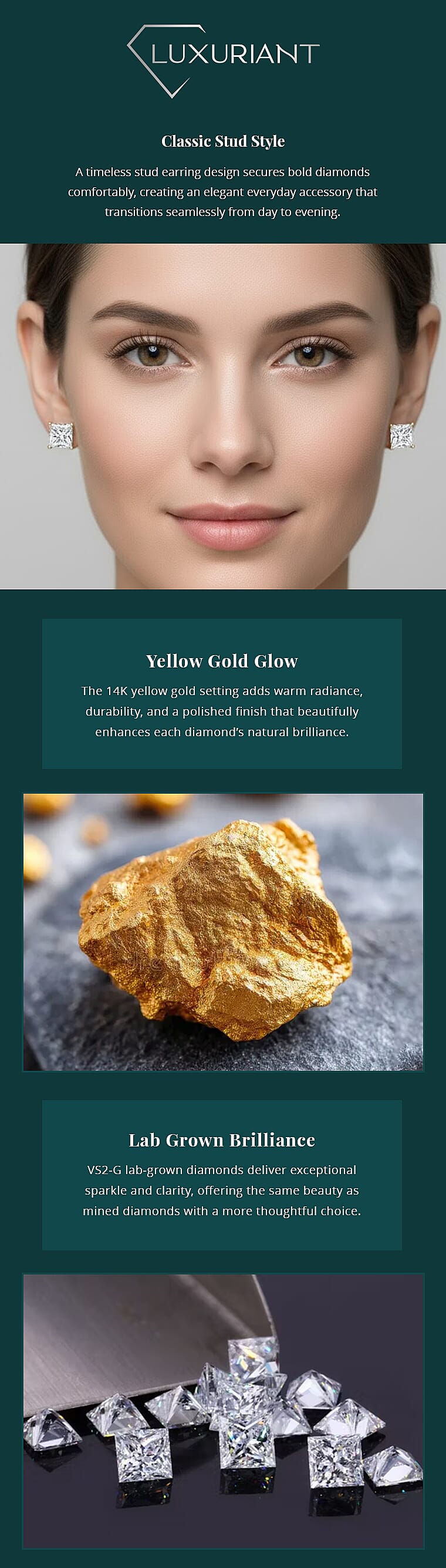 Luxuriant Lab Grown Diamond VS2-G 7.00 ctw Earrings Banner