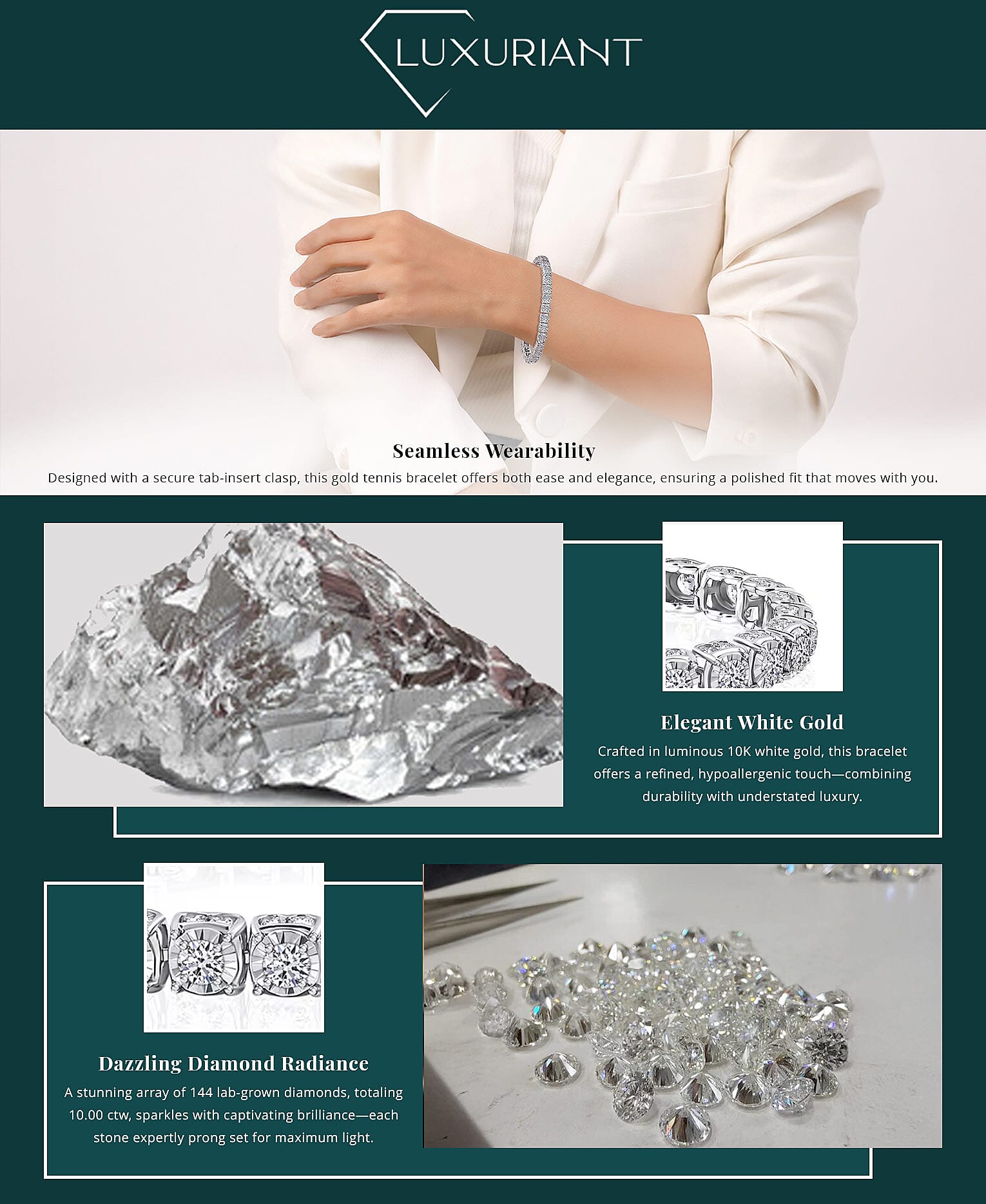 Luxuriant Lab Grown Diamond SI 10.00 ctw Bracelet Banner