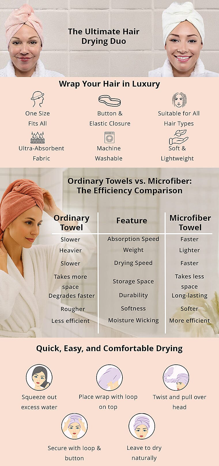 Closeout OliviaLayne 2 Pack Pink & Beige Head Wrap Set Banner