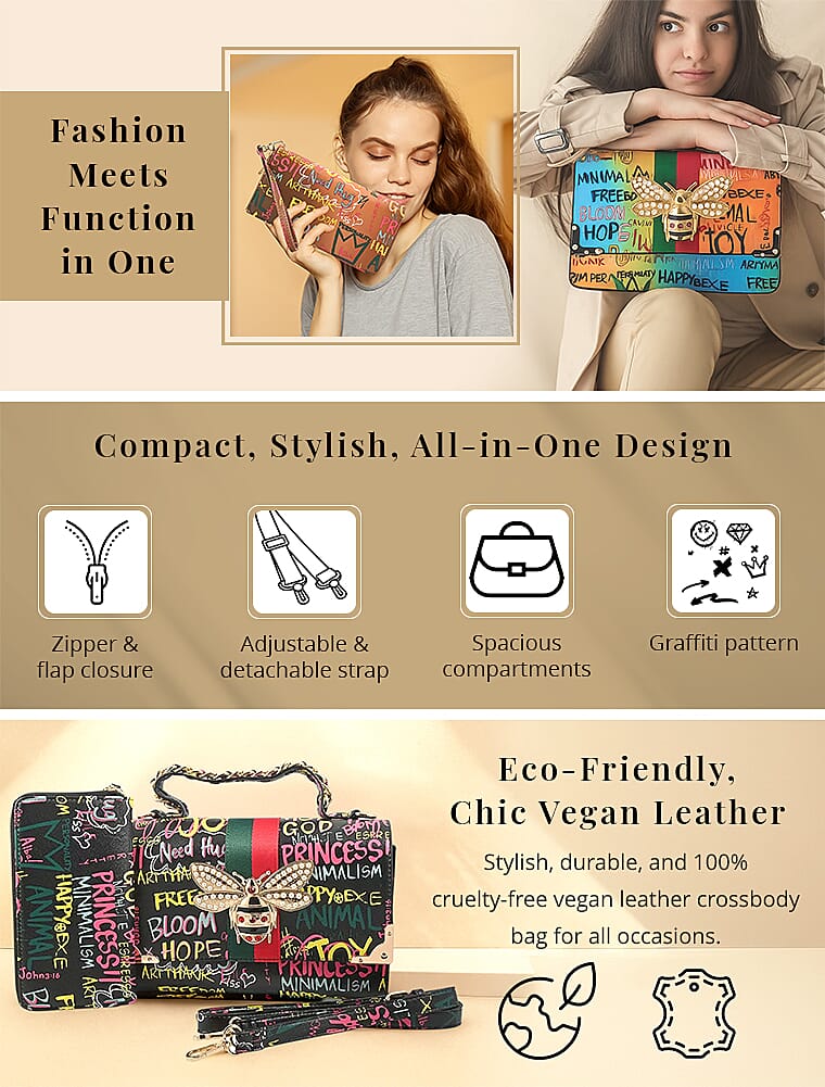 Buy Chunma Graffiti Art, Set of 2, Multi Color Vegan Leather