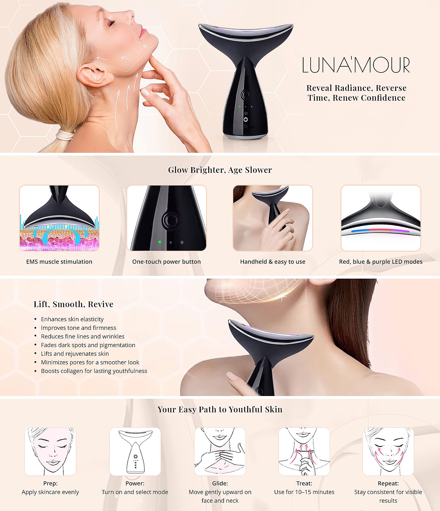 LunaMour Necklite LED & Microcurrent Device Banner