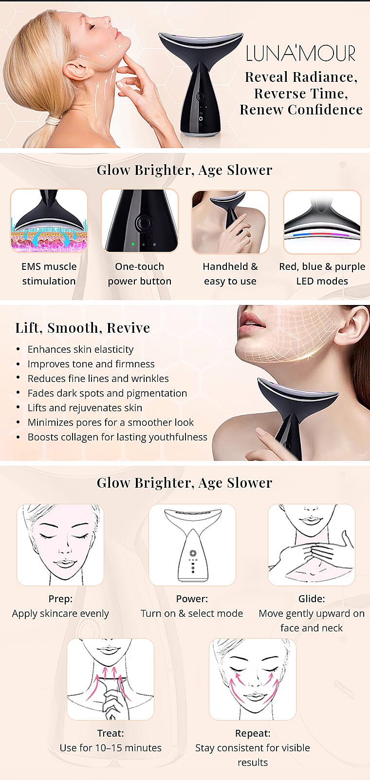 LunaMour Necklite LED & Microcurrent Device Banner