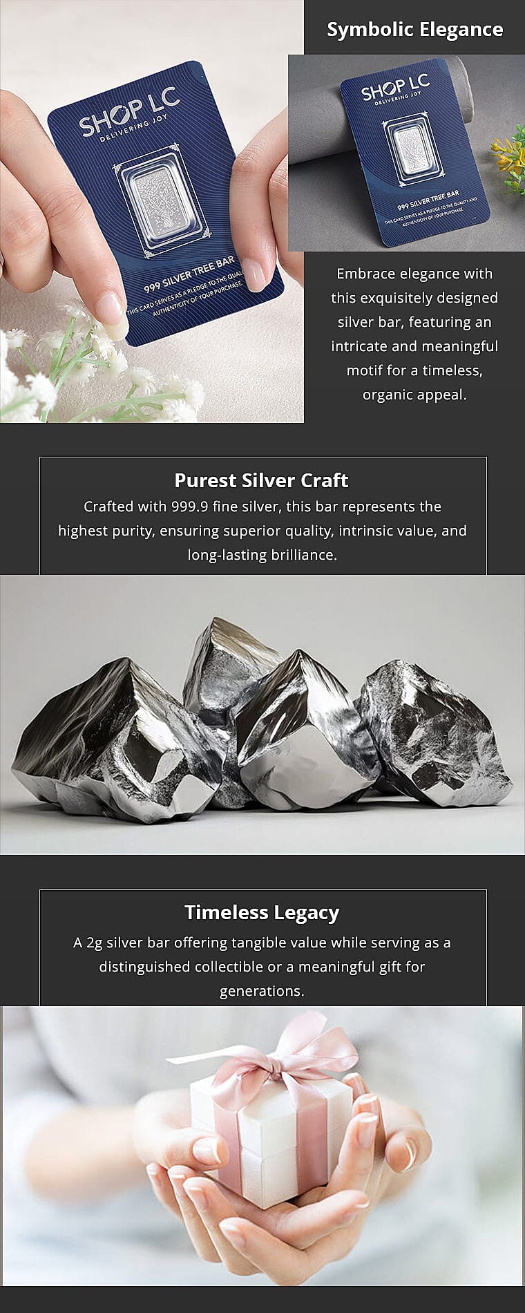 999.9 Fine Silver Tree Bar 2 Grams Banner