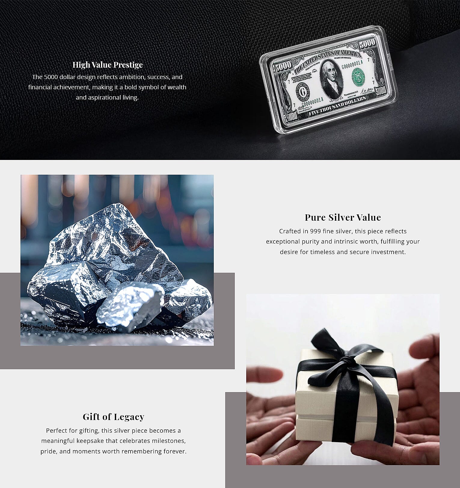 999.9 Fine Silver One Troy Ounce Bullion Currency Bar 31.1 Grams Banner