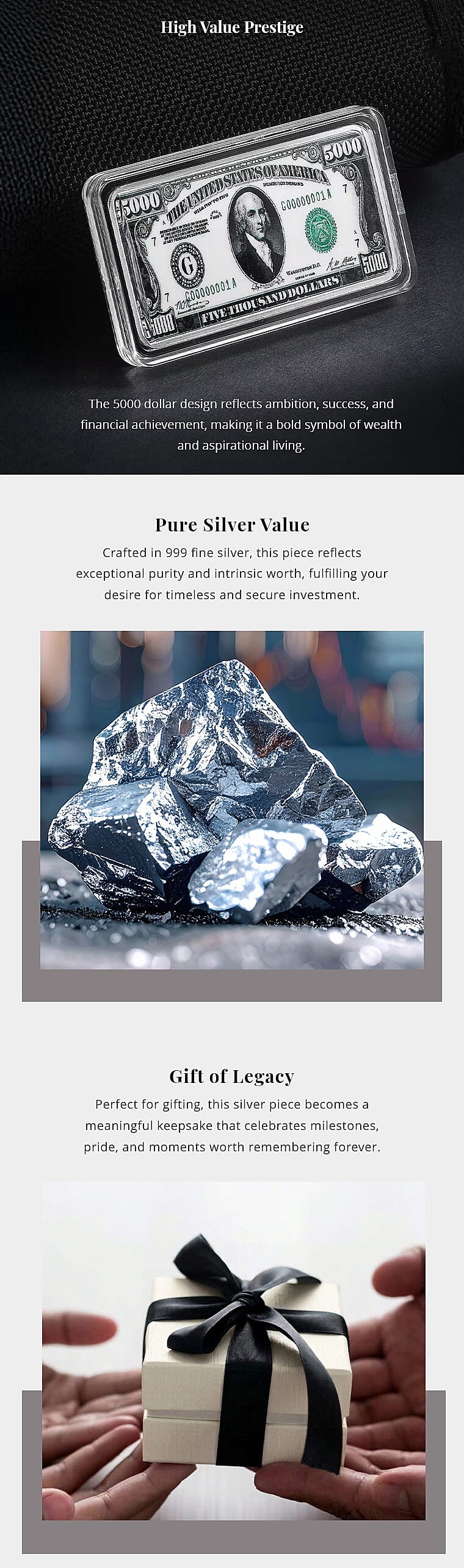 999.9 Fine Silver One Troy Ounce Bullion Currency Bar 31.1 Grams Banner