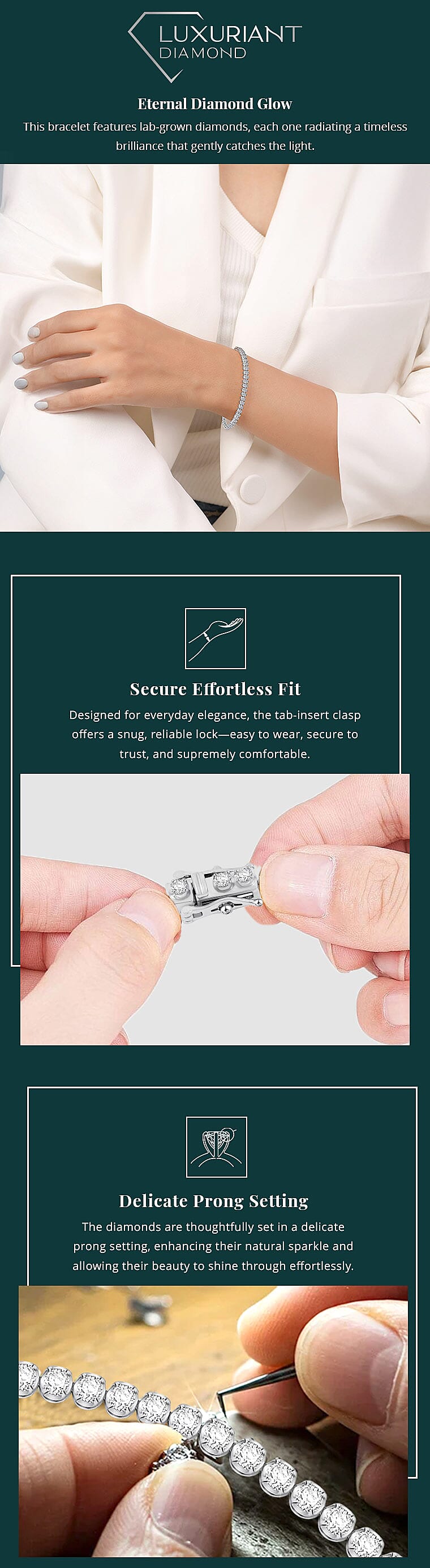 Luxuriant Lab Grown Diamond G SI 3.00 ctw Bracelet in Sterling Silver Banner