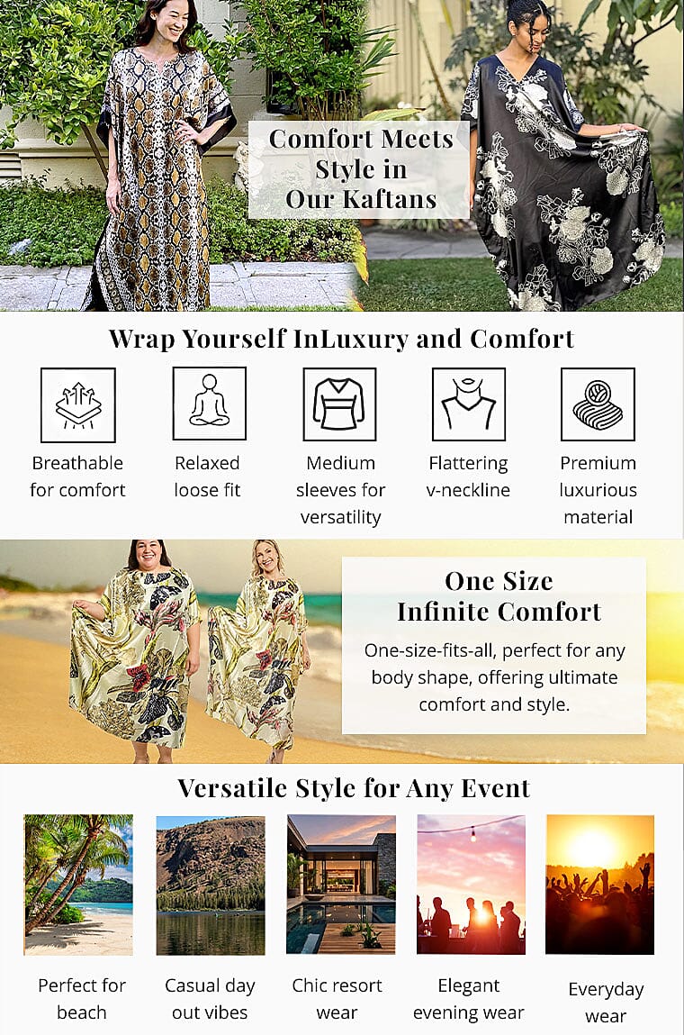 Winlar Tan Snake Long Satin Kaftan Banner