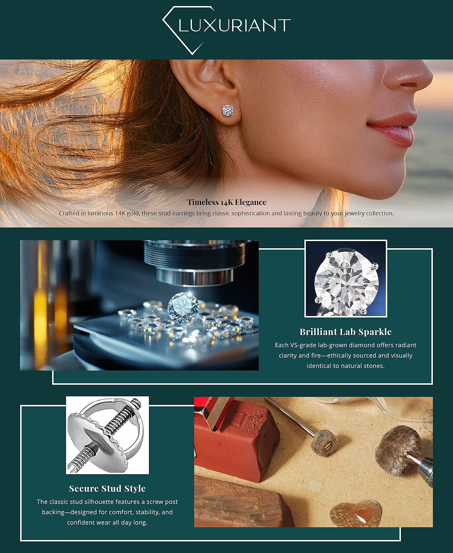 Luxuriant Lab Grown Diamond VS 4.00 ctw Stud Earrings in 14K White Gold Banner