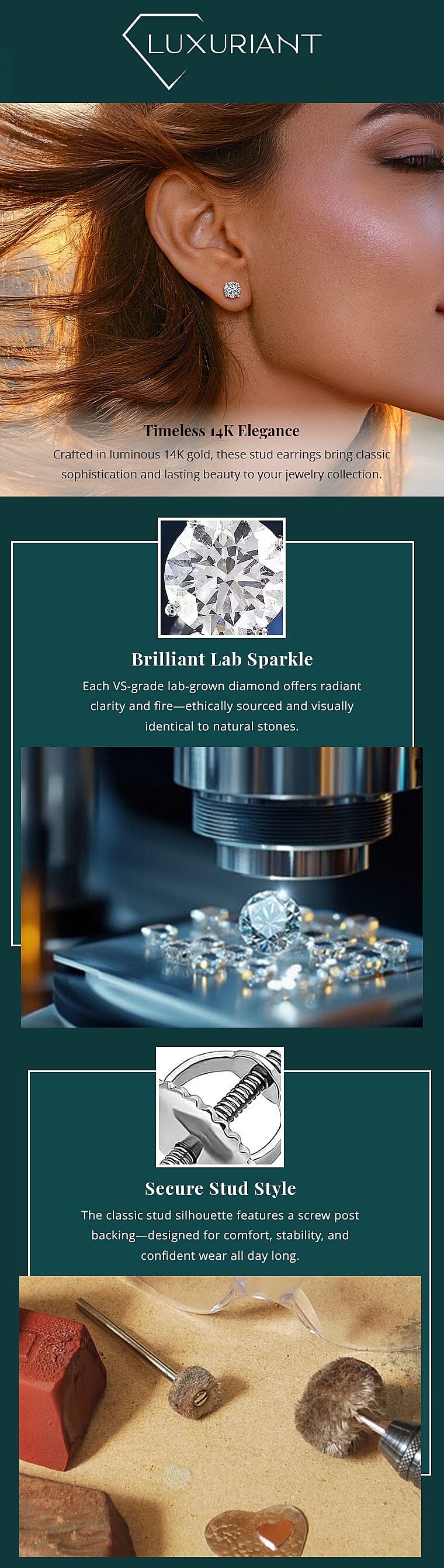 Luxuriant Lab Grown Diamond VS 4.00 ctw Stud Earrings in 14K White Gold Banner