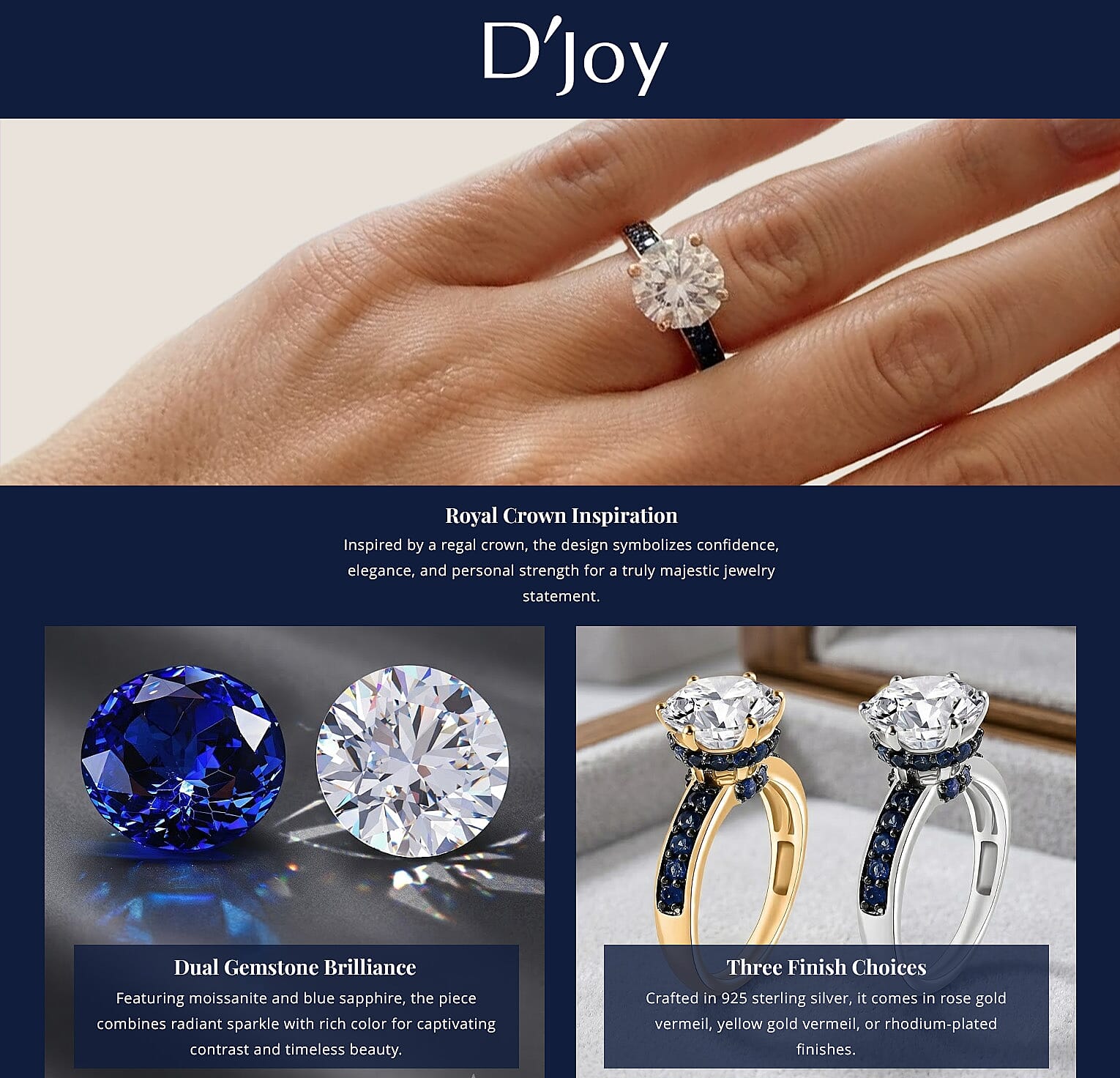 120 Facet Moissanite (Rnd 6.5mm) Trilogy Ring , Pendant without Chain and Stud Earrings Jewelry Set For Women in Vermeil YG Over Sterling Silver 6.20 ctw Banner
