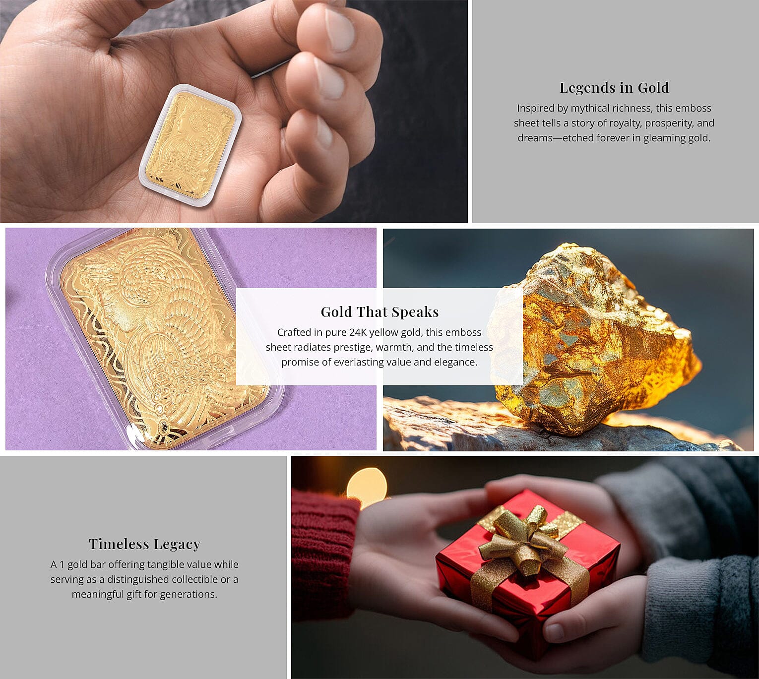 24K Gold Lady Fortuna Blessing Emboss Sheet 31x45.5mm 0.01 Grams Banner