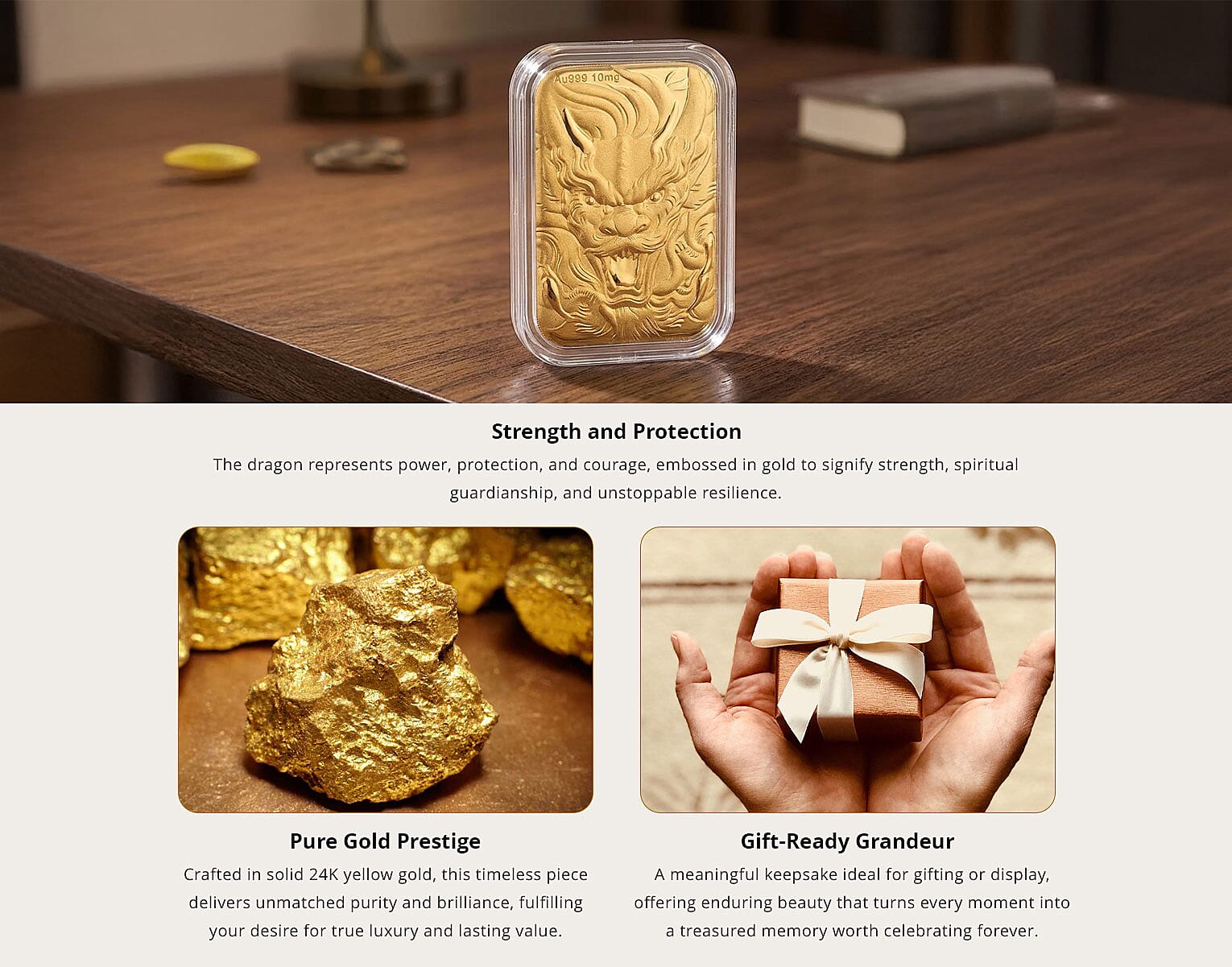 24K Golden Dragon Emboss Sheet 31x45.5mm 10mg Banner