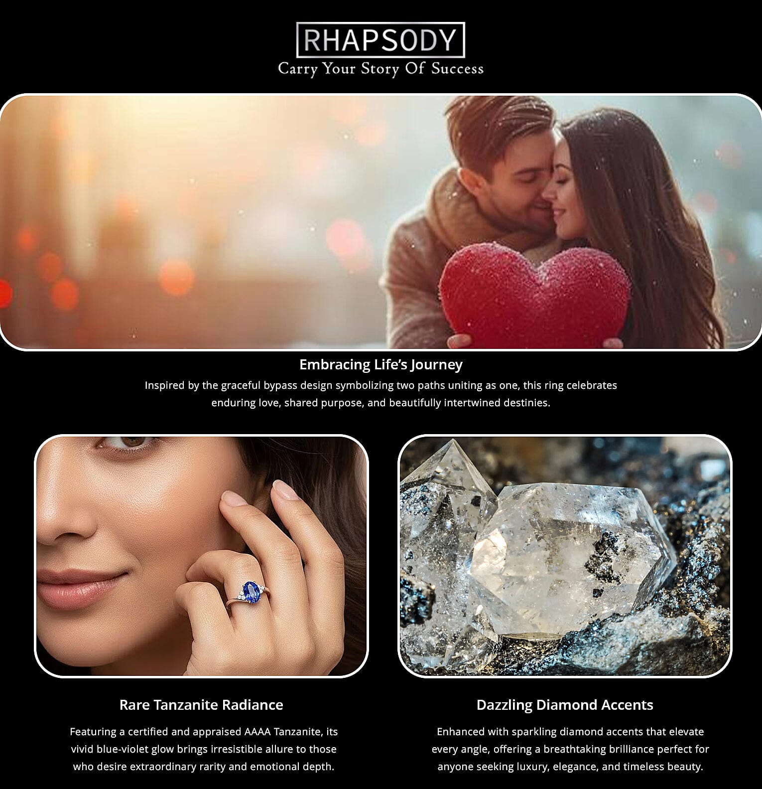 Certified & Appraised Rhapsody AAAA Tanzanite and E-F VS Diamond 2.80 ctw Ring in 950 Platinum 6.25 Grams (Del. in 10-15 Days) Banner