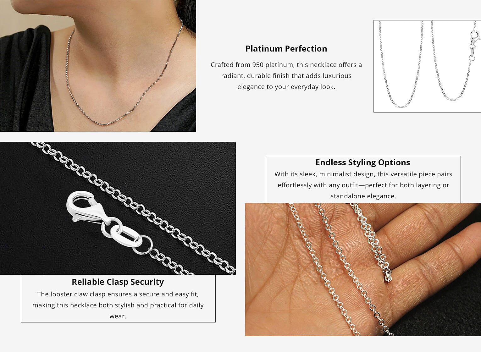 Necklace in 950 Platinum 18 Inches Banner