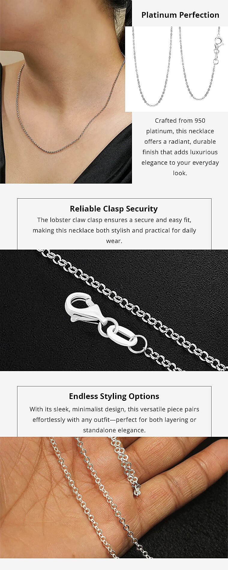 Necklace in 950 Platinum 18 Inches Banner