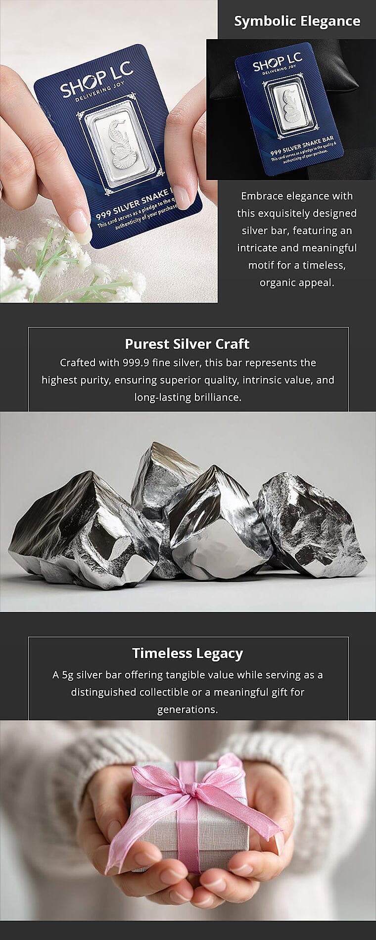 999 Fine Silver Serpent Bar 5 Grams Banner