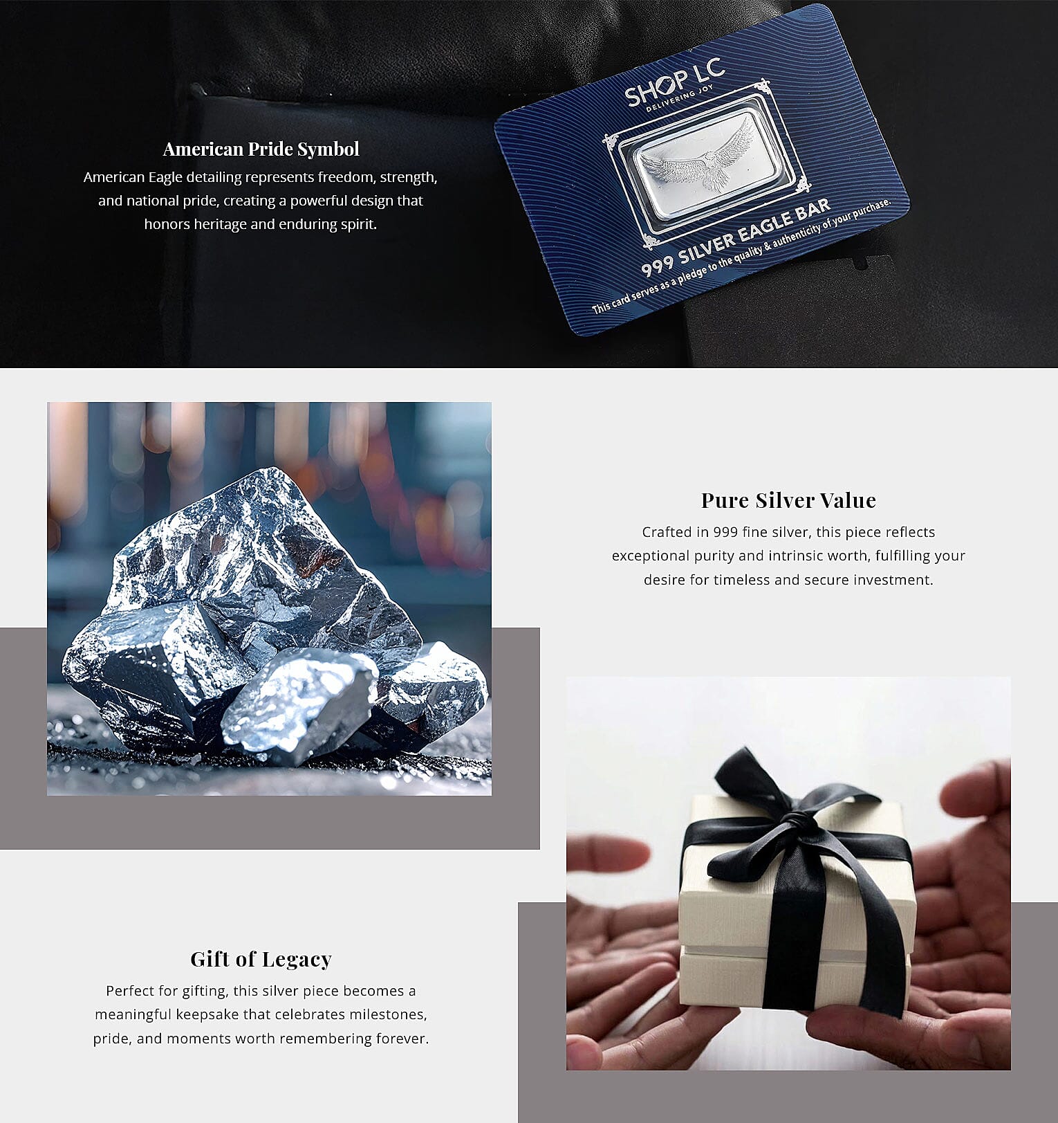 999 Fine Silver American Pride Eagle Bar 5 Grams Banner