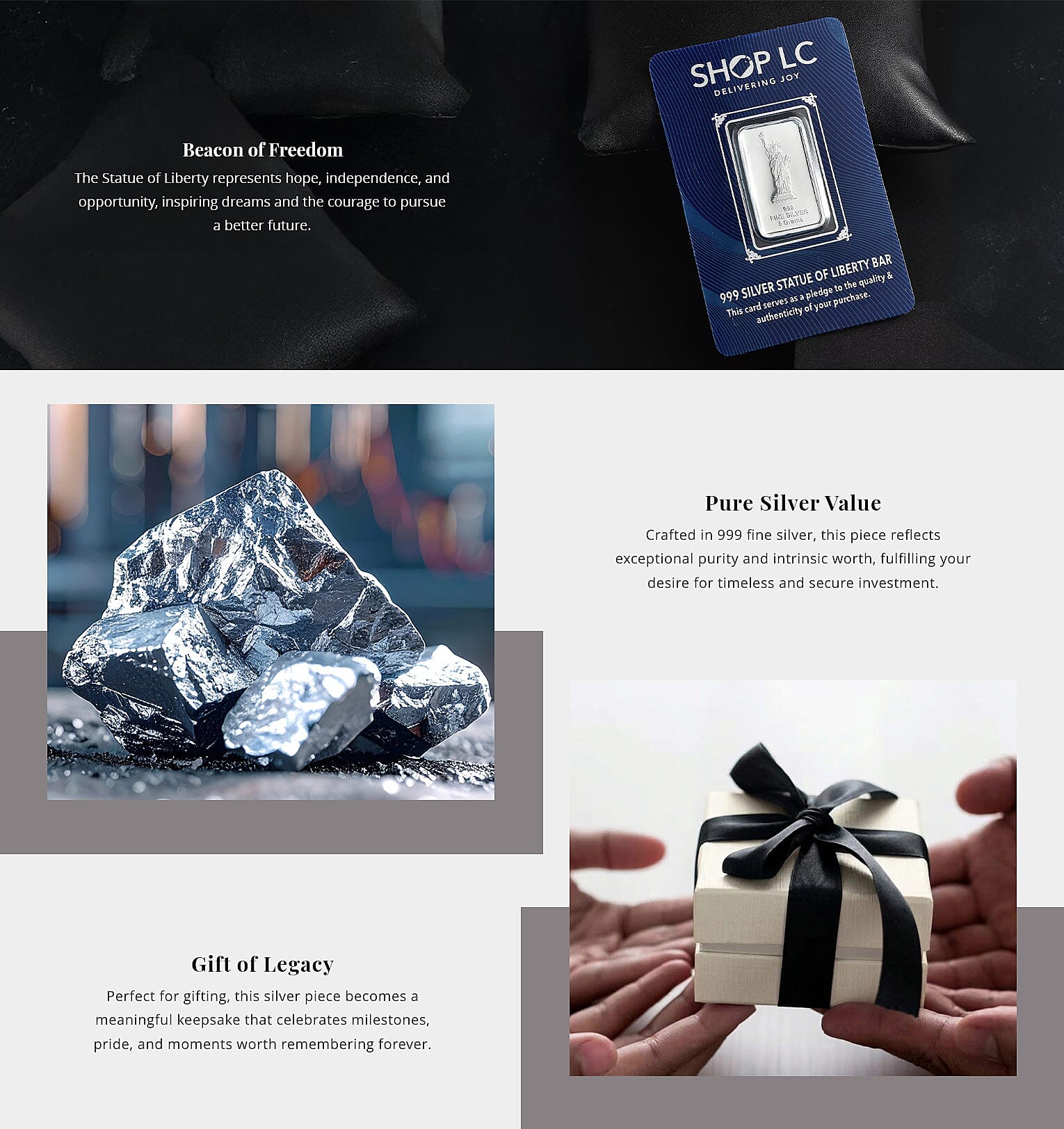 999 Fine Silver Statue of Liberty Bar 5 Grams Banner