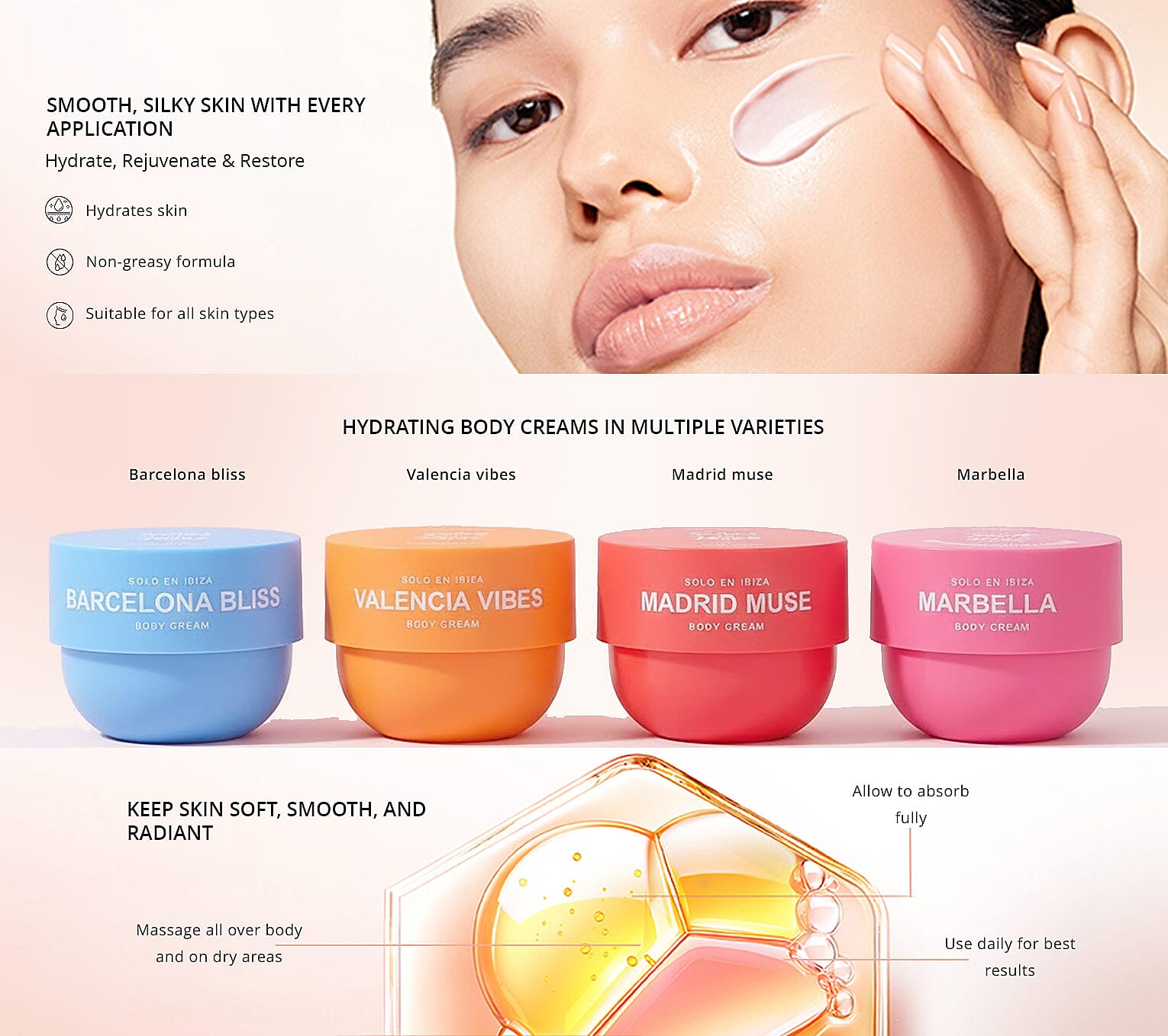 SOLO EN IBIZA Barcelona Bliss Body Cream 8oz Banner