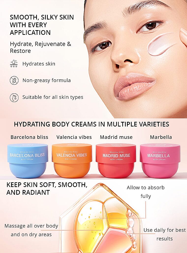 SOLO EN IBIZA Barcelona Bliss Body Cream 8oz Banner